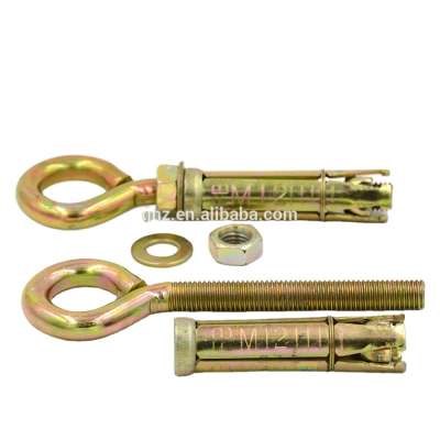 Yellow Zinc plated Concrete Eye bolts wedge Sleeve Bolt Anchor